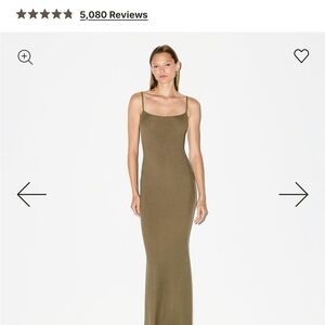 SKIMS Soft Lounge Slip Maxi Dress Oak